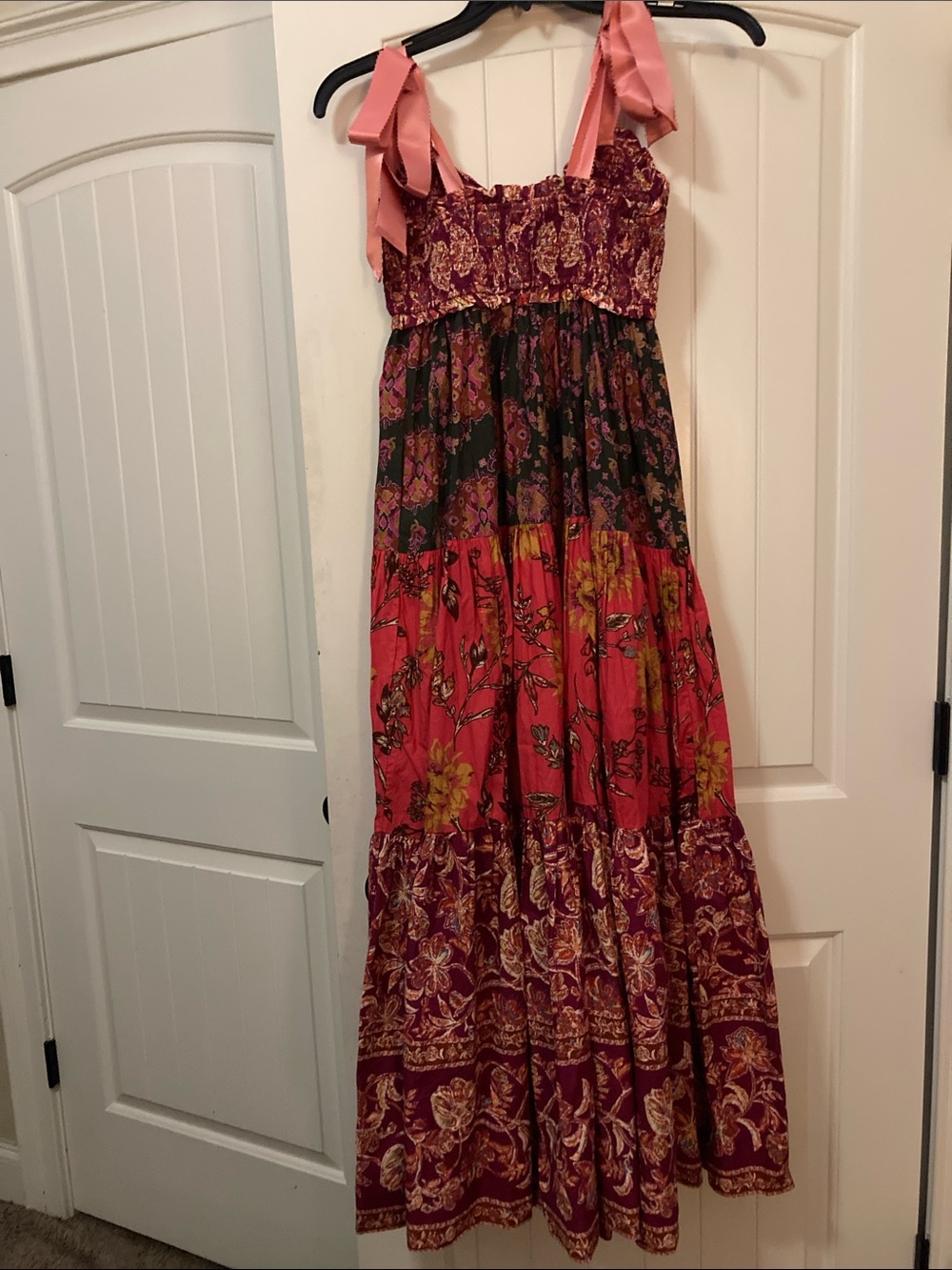 Free People Bluebell Maxi Dress Pink and Burgundy Floral in Colorway magenta Com - Picture 7 of 15